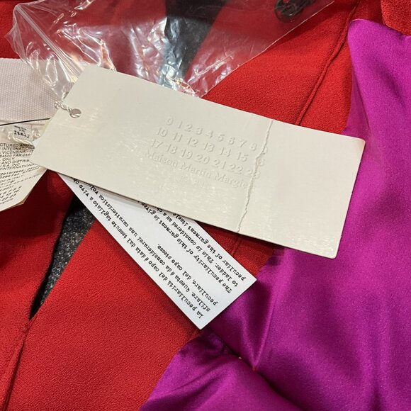 Maison Martin Margiela Red & Fuchsia Crepe Avant-Grade Dress- Made in Italy,42 - Picture 5 of 5